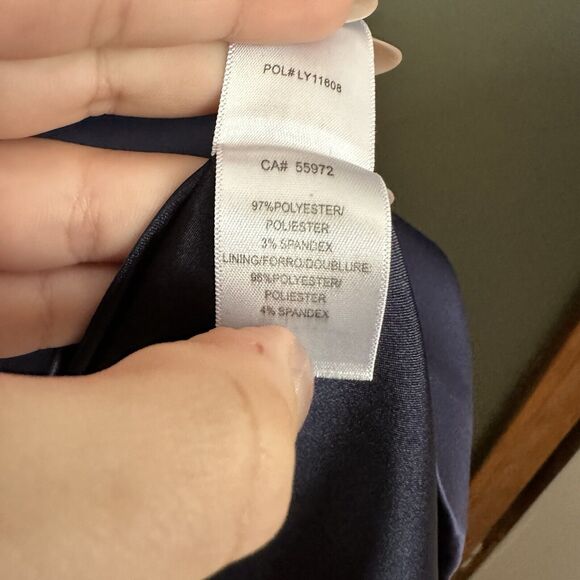 Laundry Shelli Segal Blue Sequin Bow One Shoulder Cocktail Party Dress Holiday 6 - Picture 4 of 9